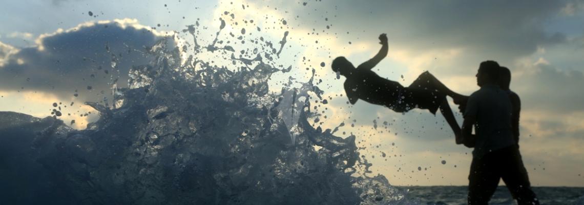 بالصور شاطئ مدينة دير البلح مساء اليوم
