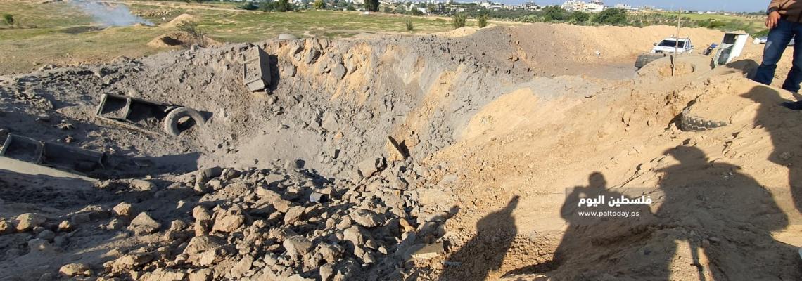 آثار العدوان الهمجي الإسرائيلي لمزارع المواطنين ومواقع الضبط الميداني وسط قطاع غزة