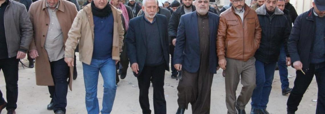 وفد من قيادة الجهاد برئاسة د. محمد الهندي يزور عوائل شهداء الاعداد والتجهيز بحي الشجاعية شرق غزة