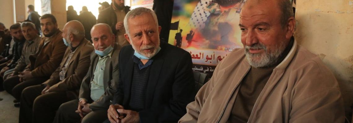 وفد من حركة الجهاد الاسلامي برئاسة د. محمد الهندي يزور منزل الامين العام الراحل د. رمضان شلح ومنزل القائد بهاء ابو العطا