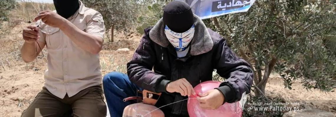 وحدة برق الجهادية تواصل اطلاق دفعات من البالونات الحارقة تجاه الغلاف
