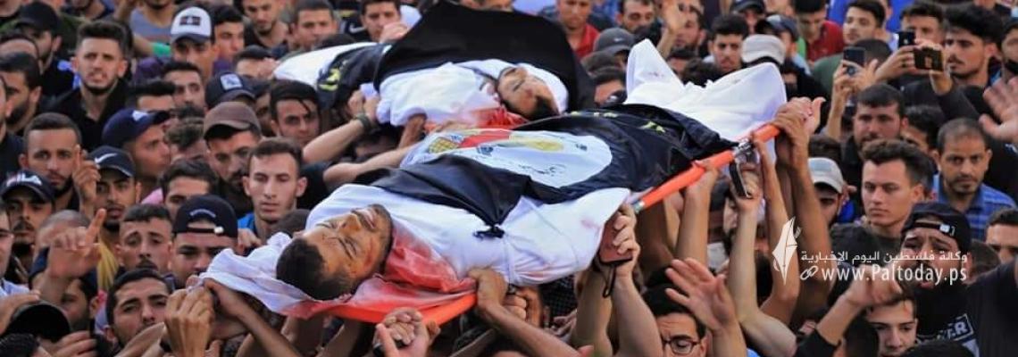 بالصور: جماهير غفيرة تشييع جثامين شهداء سرايا القدس بمدينة غزة