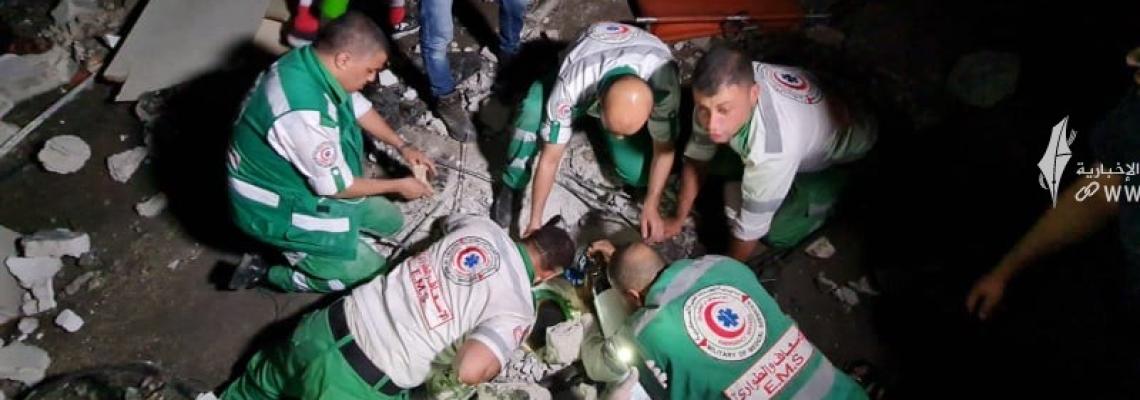 مشاهد مروعة نتيجة القصف الإسرائيلي العشوائي لمنازل المواطنين في غزة