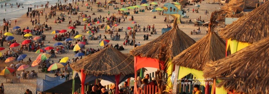 شاطئ مدينة دير البلح وجهة سياحية لغزة