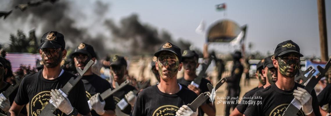 بالصور:الجهاد الإسلامي وسرايا القدس تحتفلان بتخريج مخيم سيف القدس في محافظة  خانيونس