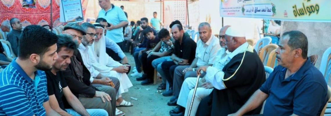 جانب من زيارة قيادة حركة الجهاد الإسلامي لبيت عزاء المرحوم الحاج عطا ساق الله.