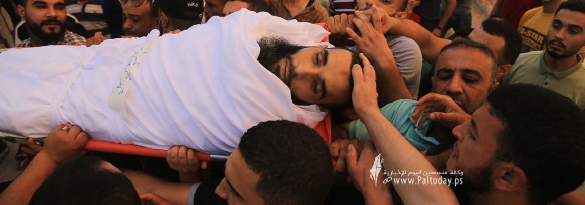 بالصور: جماهير تُشيّع الشهيد محمد عمار وسط قطاع غزة