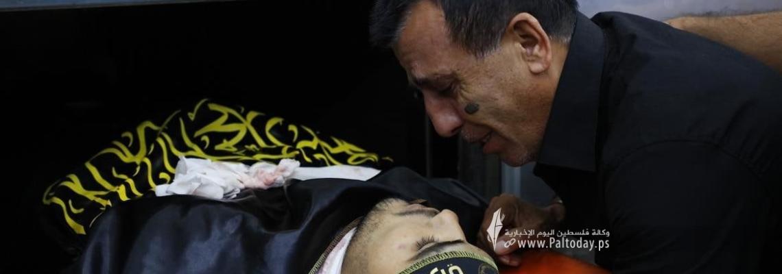 سرايا القدس تزف الشهيد المشتبك المقاتل في سرايا القدس علاء زيود في مخيم جنين