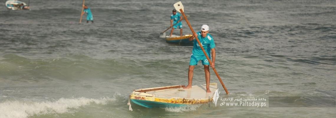 بالصور:بطولة التجديف الأولى للاتحاد الفلسطيني للشراع والتجديف على شاطئ بحر غزة