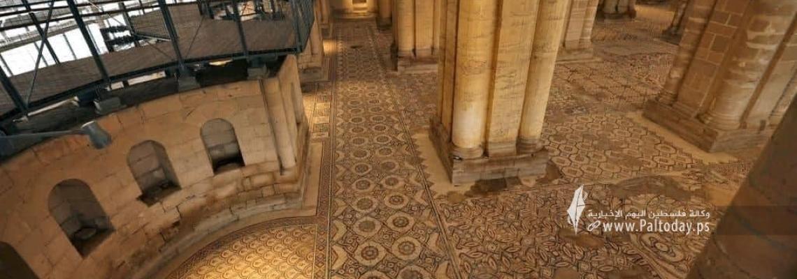 الكشف عن إحدى أكبر لوحات الفسيفساء بالعالم في قصر هشام الأثري بأريحا