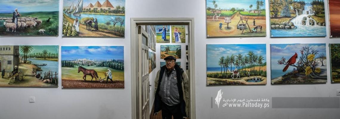 شاهد .. كيف تحول منزل الفنان ' محمد الأسطل ' لمعرض تراثي فلسطيني