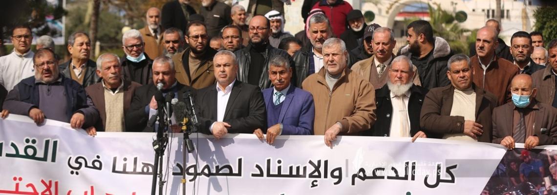 بالصور: غزة وقفة دعم وإسناد لفصائل العمل الوطني والإسلامي لأهالي القدس والشيخ جراح