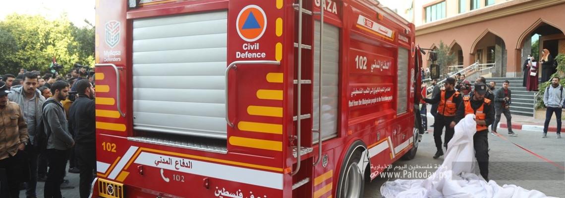 بالصور: بدء تشغيل اول سيارة للدفاع المدني صنعت في قطاع غزة
