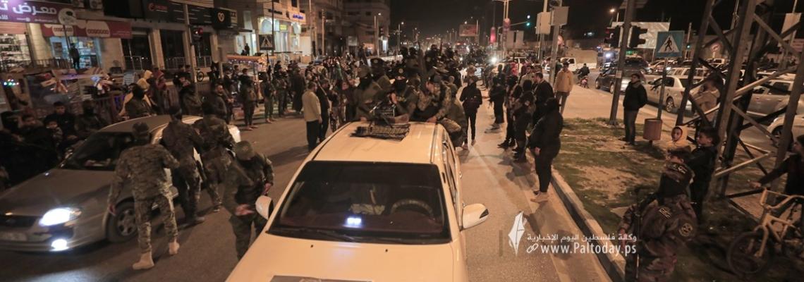 بالصور: عرض عسكري لسرايا القدس لواء الوسطى بغزة دعمًا لمقاومي جنين في صد الاحتلال