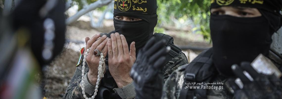 بالصور: عناصر سرايا القدس يرابطون عند الثغور شمال قطاع غزة في أجواء إيمانية خلال شهر رمضان المبارك
