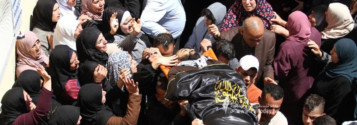 بالصور: جنين - تشييع جثمان الشهيد شأس كممجي لمثواه الاخير في بلدة كفر دان قرب جنين