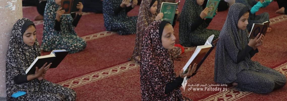 بالصور: أجواء المخيمات القرآنية الصيفية "عزم الصادقين" التي تنظمها دعوية الجهاد في غزة