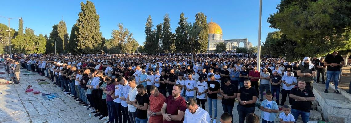 جانب من صلاة العيد في الـمـسـجد الأقـصى المـبارك. تصوير: إبراهيم السنجلاوي