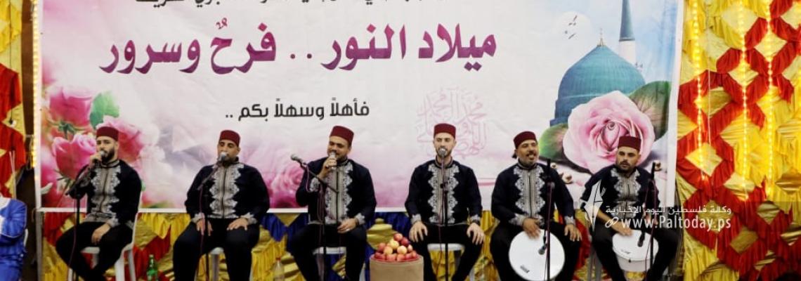 بالصور: جانب من الأمسية الدينية على شرف ذكرى المولد النبوي التي نظمتها حركة الجهاد الإسلامي إقليم غزة أسرة مسجد الرحمن