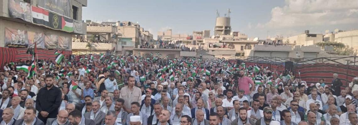 صور من المهرجان الشعبي للانطلاقة الجهادية الخامسة والثلاثين في مخيم خان دنون بريف العاصمة السورية دمشق