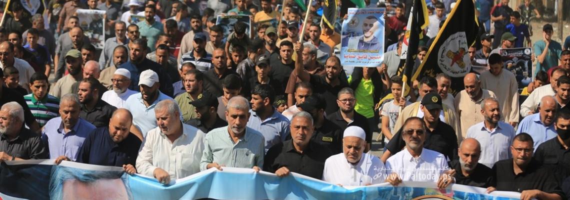 بالصور : الجهاد الاسلامي  شمال القطاع تنظم مسيرة جماهيرية دعماً وإسناداً للمنتفضين في القدس ونابلس وجنين وسائر الضفة وفلسطين