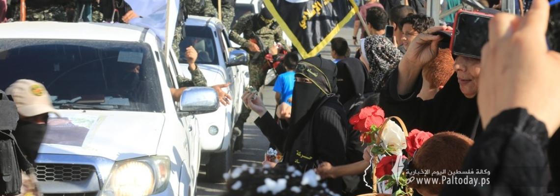 بالصور: سرايا القدس "لواءغزة" تنظم مسير عسكري بمناسبة ذكرى الانطلاقة الجهادية الـ35
