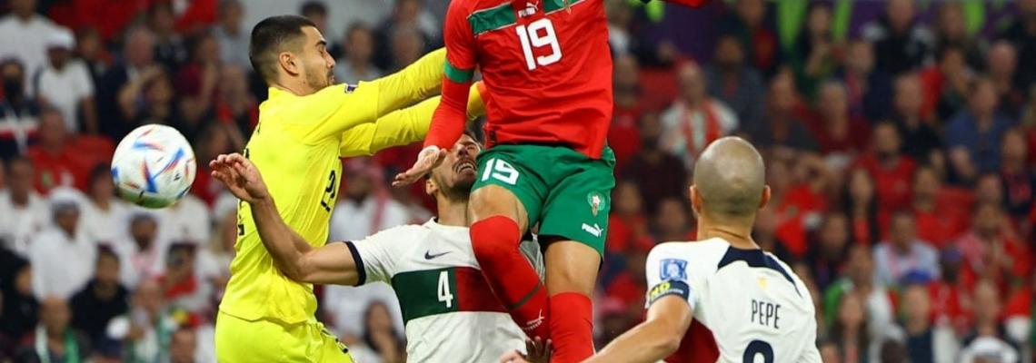 بالصور: بالتخصص، القنّاص المونديالي #يوسف_النصيري يُنهي الشوط الأول بتفوق أُسود الأطلس بهدف أمام المنتخب البرتغالي