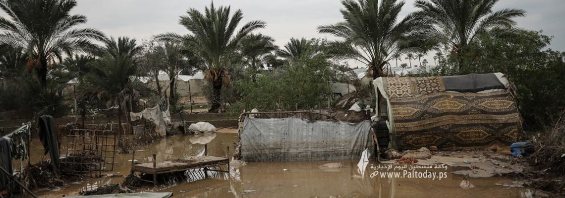 بالصور: آثار المنخفض الجوي وفتح السدود في دير البلح ومكان وفاة الشاب اقطيفان