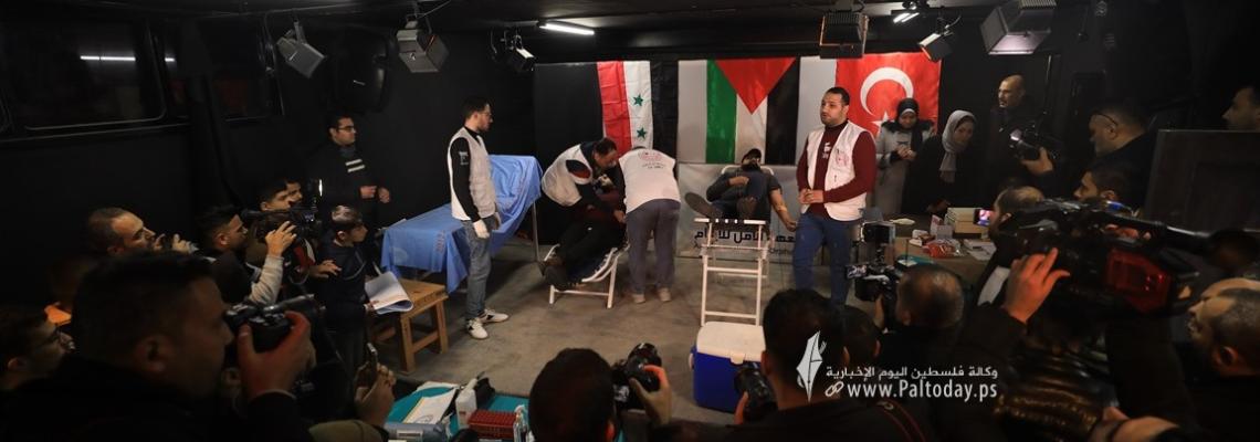 بالصور :غزة.. حملة لـالتبرع بالدم تضامنا مع تركيا وسوريا