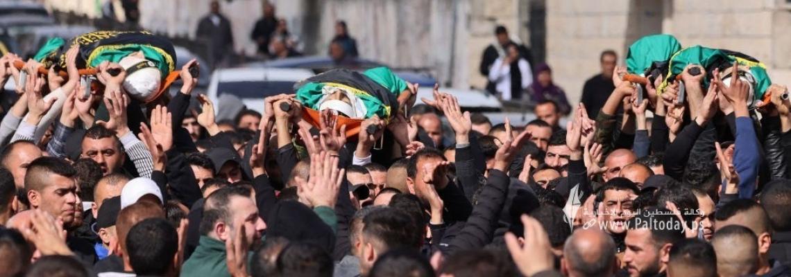 بالصور: بدء تشييع الشهداء وسط مطالبات بالثأر لدماءهم الطاهرة