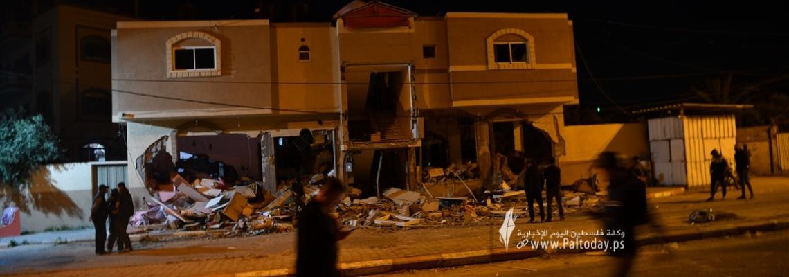 صور مباشرة من مدينة رفح من امام منزل الشهيد القائد جهاد غنام