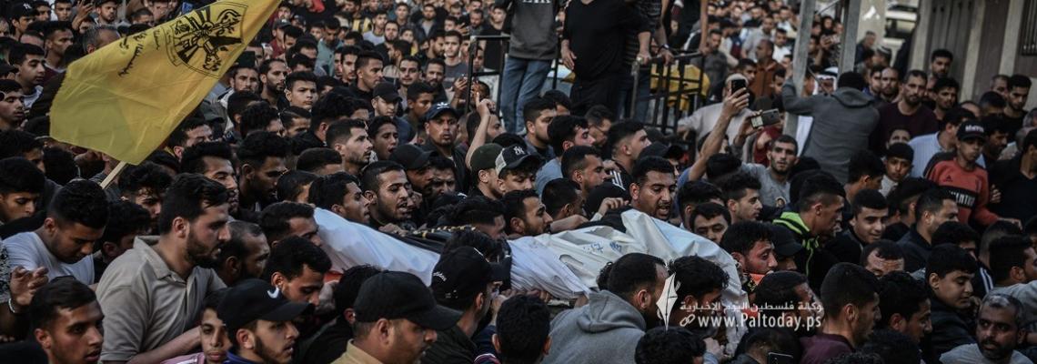 جماهير غفيرة تشيّع جثمان القائد في سرايا القدس' أحمد أبو دقة ' فى مدينة خانيونس