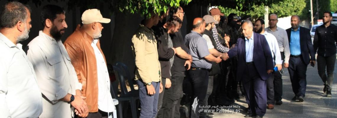 حركة الجهاد الإسلامي إقليم غزة وسرايا القدس وعائلة عز الدين الكرام يستقبلون المهنئين باستشهاد القائد الكبير  طارق عز الدين