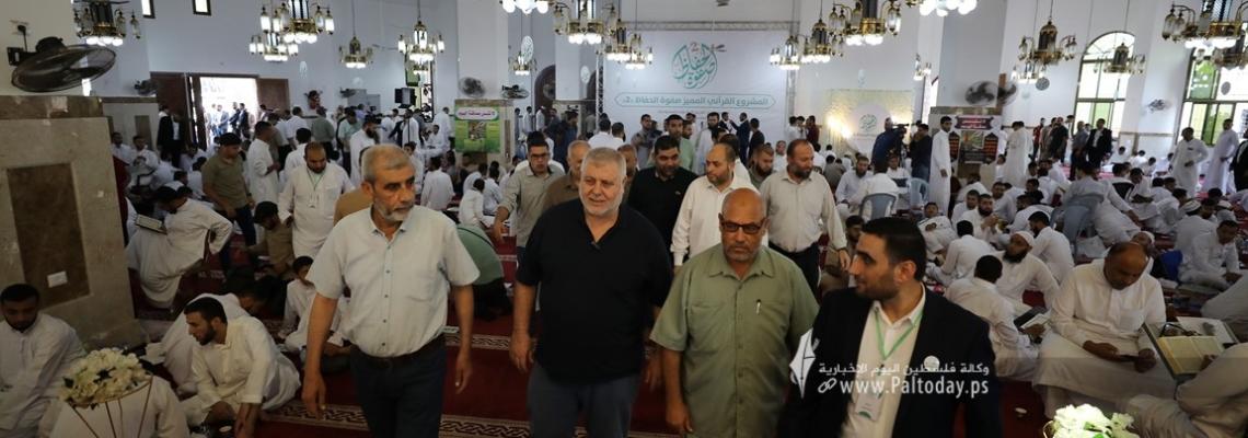 بالصور: وفد من المكتب السياسي لحركة الجهاد الإسلامي في زيارة لطلاب صفوة الحفاظ