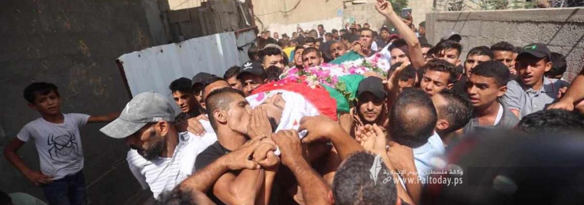بالصور : جنازة الشهيد يوسف رضوان شرق مدينة خانيونس جنوب قطاع غزة