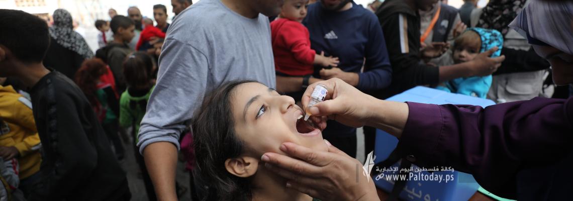 بالصور: بدء المرحلة الثانية من التطعيم ضد شلل الأطفال في مدينة غزة