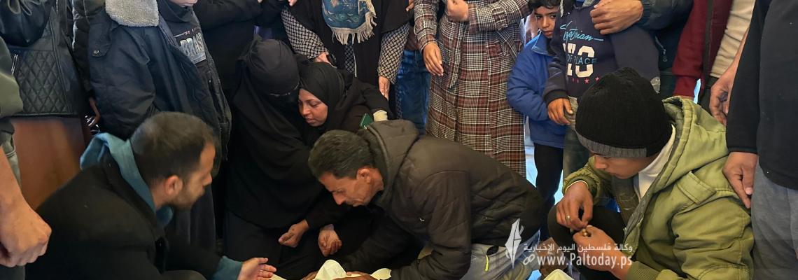 وداع وتشييع شهداء خانيونس من داخل مجمع ناصر الطبي