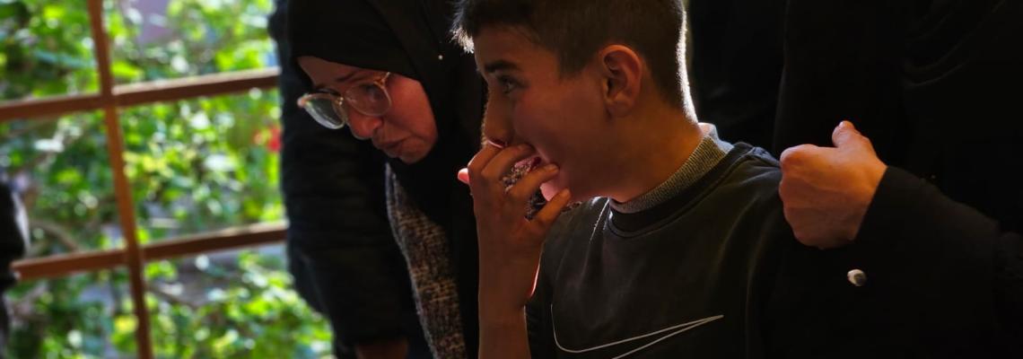 تشييع الشهداء والدمار الذي لحق في مبنى وزارة العمل والبريد وسط خان يونس