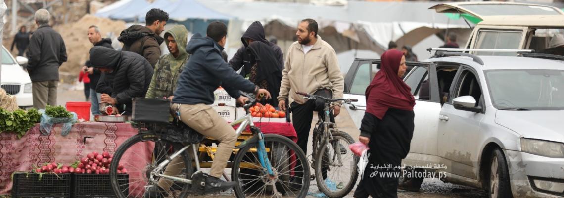 أجواء سوق الزاوية وميدان فلسطين في ظل المنخفض الجوي