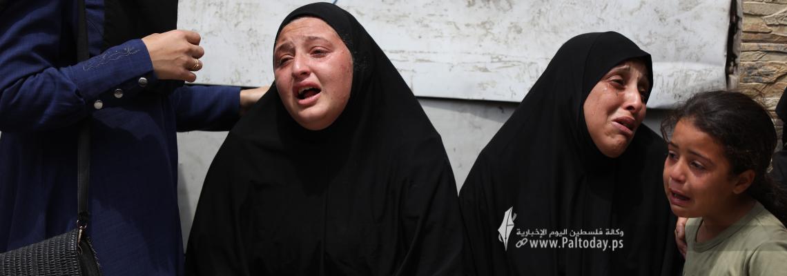 وداع الطفل فايز أبو سمرة، الشهيد الوحيد لعائلته، بعد استهداف الاحتلال لمواطنين في حي الشجاعية