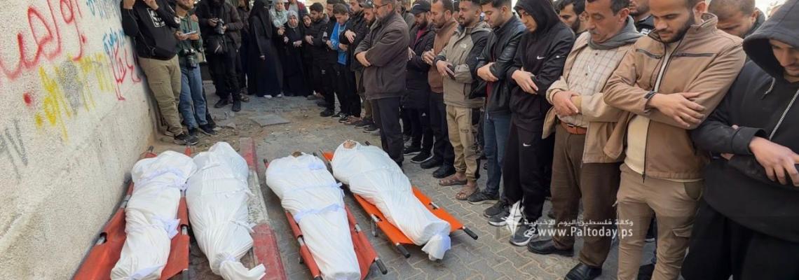 وداع 14 شهيداً ارتقوا بقصف الاحتلال لمدينة غزة فجر اليوم