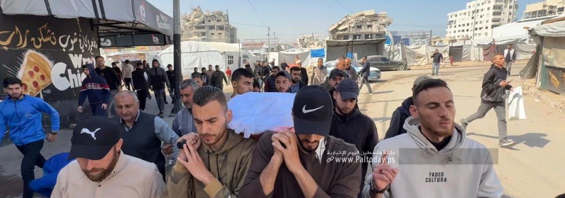 تشيع جثمان الشهيد الصحفى إسلام قنيطة بمدينة غزة بعد استهدافه