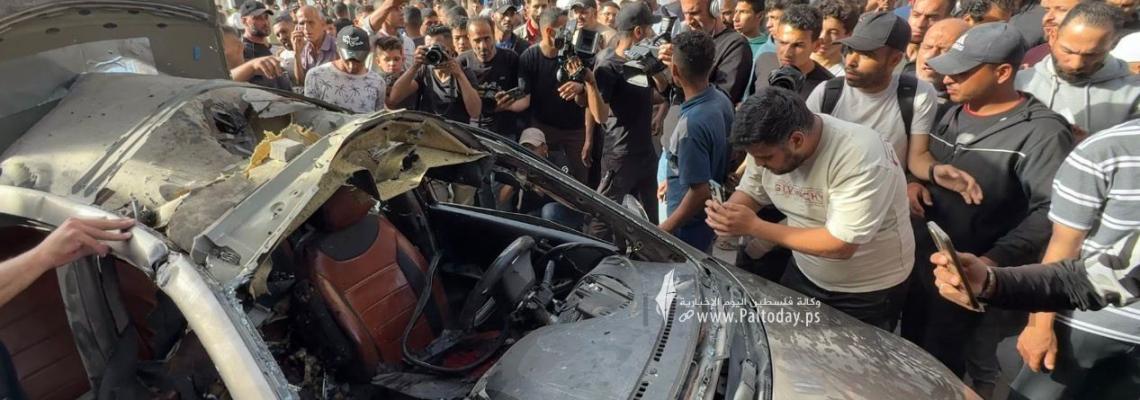 شهيد واصابات بعد استهداف "إسرائيلي" من طائرة مسيّرة سيارة مدنية في شارع الشُّهداء قرب مفترق فلسطين بمدينة غزة.