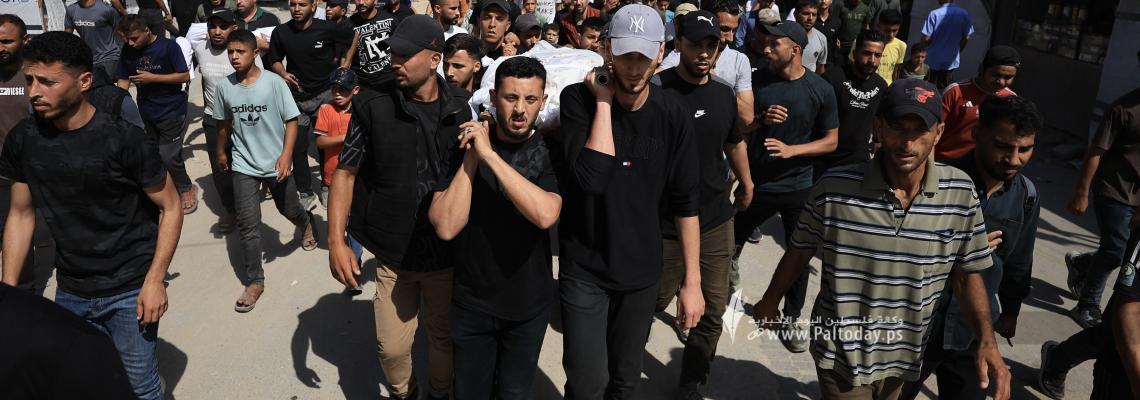 "فلسطين اليوم" توثق وداع 6 شهداء بينهم طفلة جراء استهداف أمس على مخيم إيواء غرب مدينة غزة