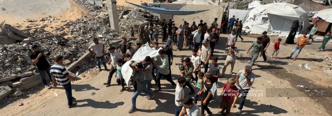 وداع وتشيع شهداء قصف مقهى الميناء من مجمع الشفاء الطبي