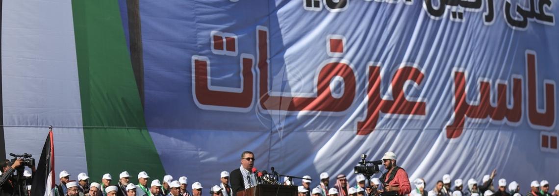 بالصور: مهرجان احياء الذكرى الـ13 لاستشهاد الرئيس ياسر عرفات في ساحة الكتيبة غرب مدينة غزة