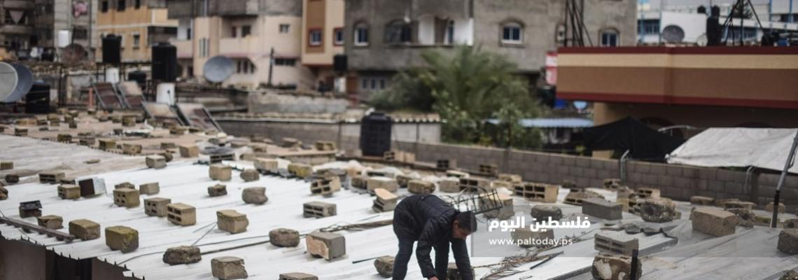 أجواء المنخفض الجوي في مدينة خان يونس 