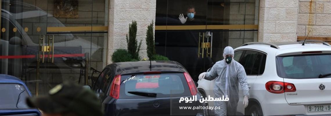 محيط فندق انجل الذي تحول الى مكان حجر المصابين بفيروس كورونا في مدينة بيت لحم