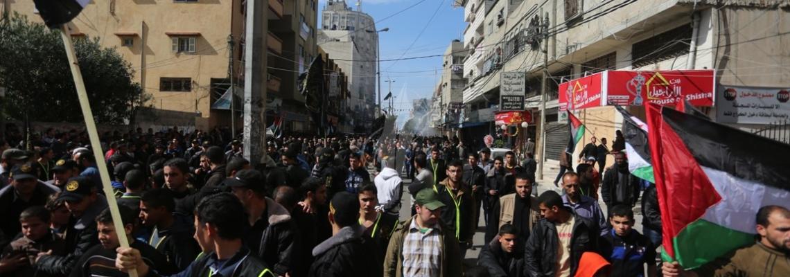 الجهاد تنظم مسيرة جماهيرية حاشدة تحت عنوان "معا لمواجهة الارهاب الصهيونى"