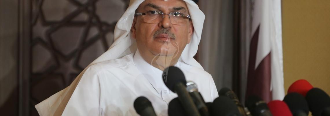 بالصور :مؤتمر صحفي للسفير القطرى محمد العمادي بفندق المشتل بغزة